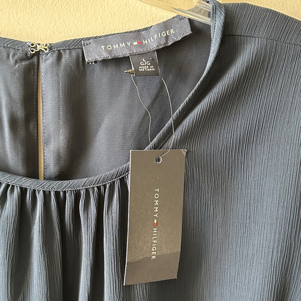 Tommy Hilfiger Navy Women's Blouse - Picture 2 of 4